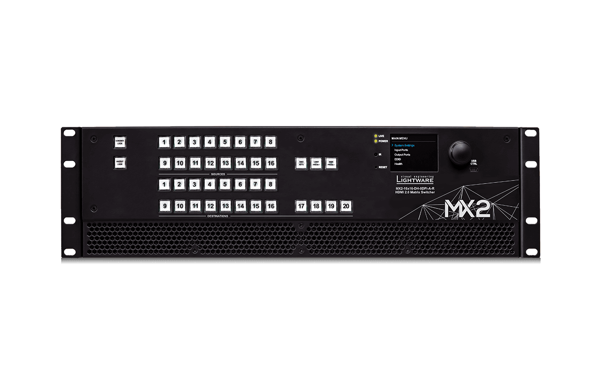 MX2-16x16-DH-8DPi-A-R | 4K Mixed DP & HDMI Matrix Switcher